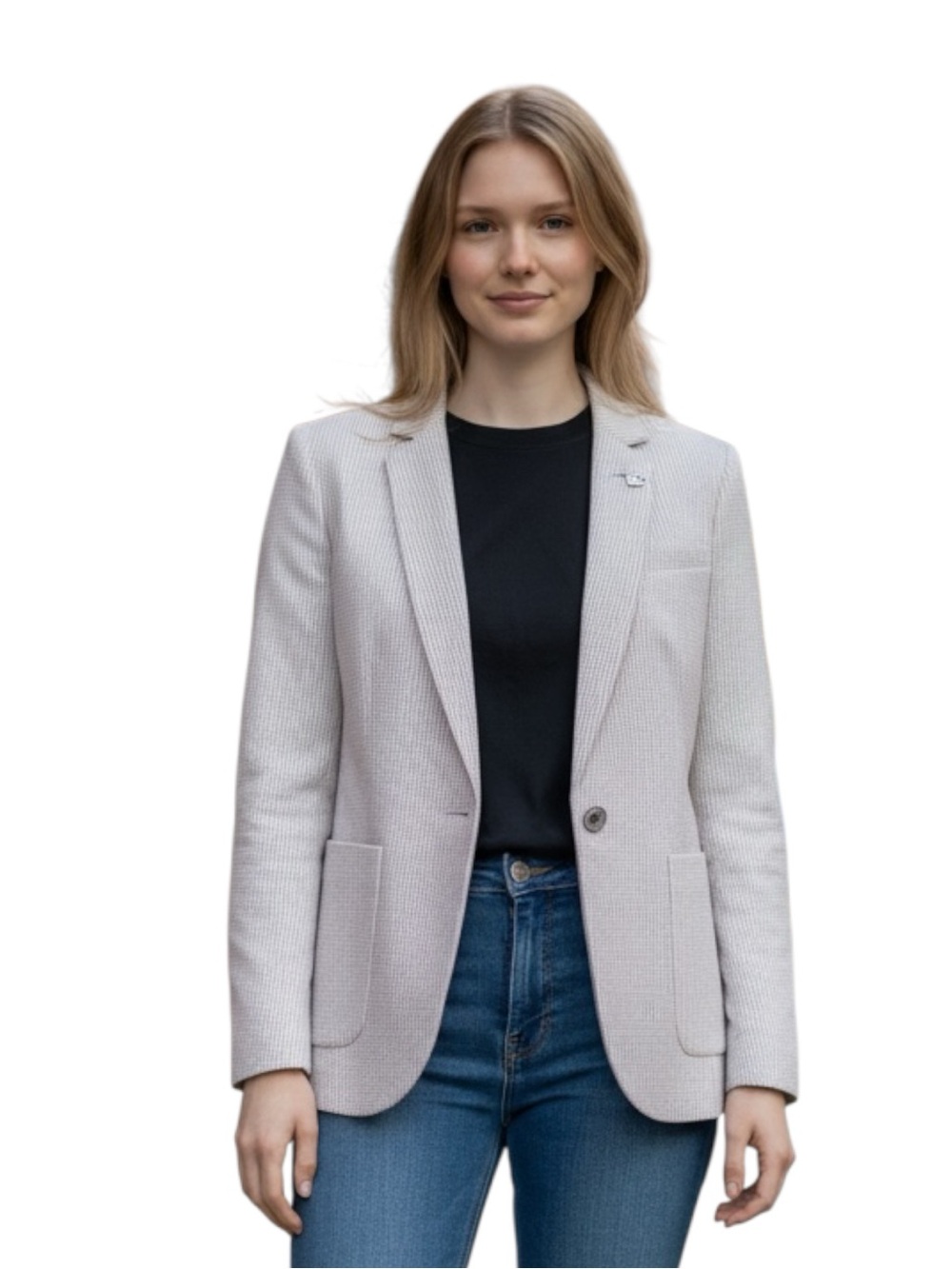 Tommy Hilfiger Light Pink Navy Blue Pinstripe BlazerJacket Size 12